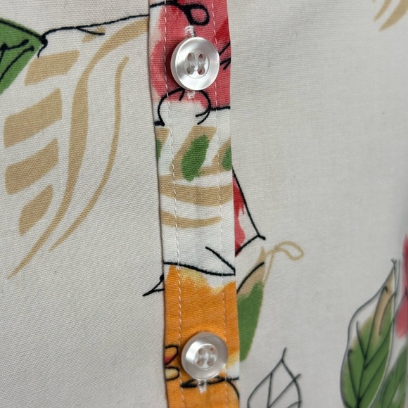 Karen Scott White Pink Short Sleeve Button Down Shirt (831) - Picture 6 of 10